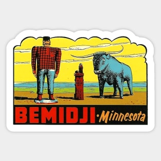 Bemidji Minnesota Vintage Sticker